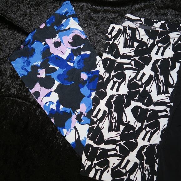 Elephant Floral Abstract Tank Top Sz M Cowl Draped Neck Black Purple Worthington - Picture 14 of 15